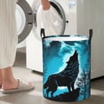 thumbnail image 5 of Naloa Blue Full Moon Wolf Large Laundry Basket Waterproof Round Collapsible Storage bin with Handles for Hamper Kids Room,Toy StorageMedium, 5 of 6