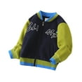 thumbnail image 3 of Kids Winter Coat Toddler Boys Long Sleeve Fleece Baseball Clothes Baby Thick Zipper Coat Clothes for Teen Girls (A-Navy,140 6-7 Years), 3 of 6