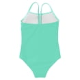 thumbnail image 5 of VNKIDY Girls Kids Solid Color One Piece Swimsuit Spaghetti Strap Square Neck Ruched Slim Fit Bathing Suit For Summer Pool Beach Activities Green 4-5 years, 5 of 5