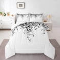 thumbnail image 2 of Erosebridal Eucalyptus Leaf Bedding Queen Comforter Set, Black Down Comforter, Spring Plant Decor, Ultra Soft 3 Pieces, 2 of 8