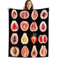 thumbnail image 6 of Fruit Blanket Throw Gift for Men Women, Funny Novelty Sliced Strawberry Avocado Pear Peach Blanket Throw for Couch Sofa, 60x80 inches, Soft Flannel, Washable, No-Pilling, 6 of 6