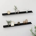thumbnail image 1 of vidaXL Wall Shelves 2 pcs Black 100x9x3 cm, 1 of 5