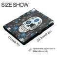 thumbnail image 3 of Premium Faux Leather Notebook - Refillable, Multi-Functional Organizer, 23.3x17cm, All-Season Use，Skull and Blue Flower, 3 of 6
