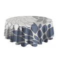thumbnail image 5 of Blue Floral and Petal Pattern Round Tablecloth 60"x60",Wrinkle Wipeable Table Cloth for Kitchen Dining Room Picnic Patio Party, 5 of 6