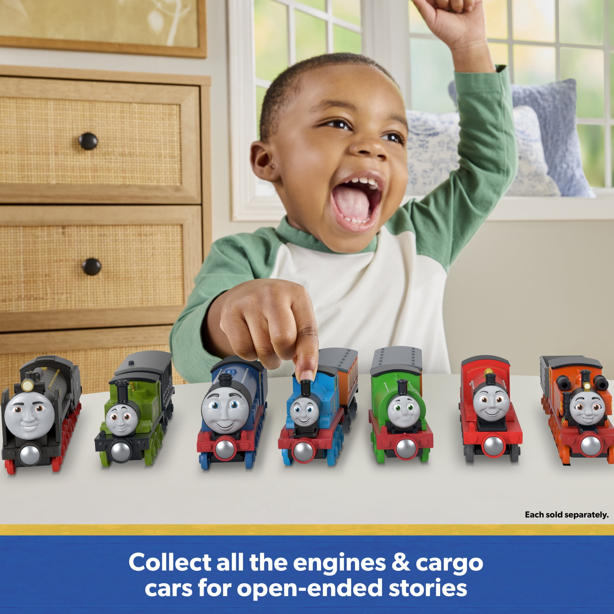 Thomas & Friends by Fisher-Price Die-Cast Hiro Engine & Tender, Toy Train 2-Pack for Preschoolers