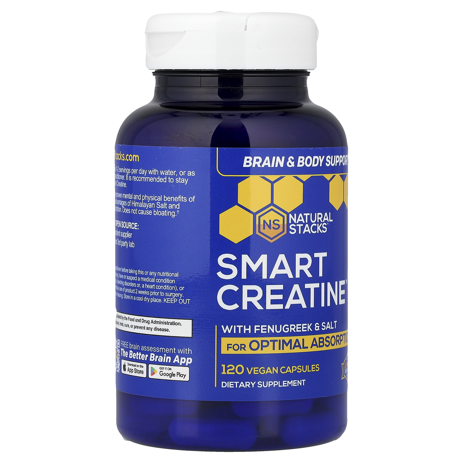 Natural Stacks Smart Creatine, 120 cápsulas veganas 3