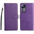 thumbnail image 5 of Xiaomi 12T Wallet Phone Case with Card Holder for Women, 12T/12T Pro Case Luxury Simple Solid Color PU Leather Flip Case Cover for Xiaomi Redmi K50 Ultra CS Violet, 5 of 18