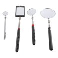 thumbnail image 2 of 4 Pcs Miroir d'Inspection Télescopique Éclairé à LED Miroir d'Inspection Flexible Rond + Carré Outil d'Inspection, 4 * Miroir d'Inspection Télescopique, Noir & Argent, 2 of 10