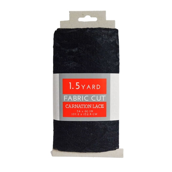 Shason Textile Special Occasion 58/60" Carnation Lace 1.5 Yard Precut Fabric, Black