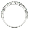 thumbnail image 5 of 0.17 ctw Wedding Band for Women - 18K White Gold Simulated Emerald Stackable Eternity Ring, 5 of 6