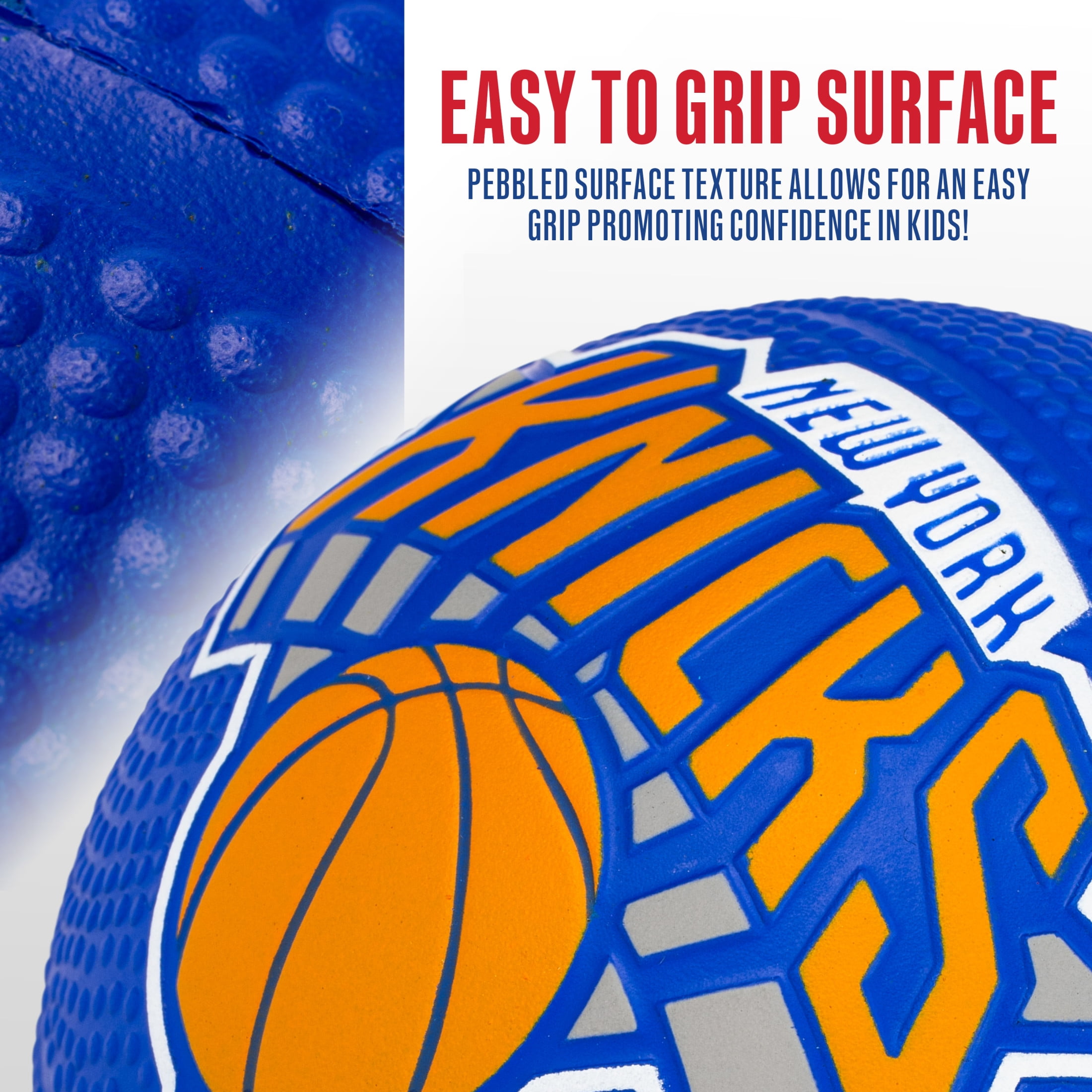 Franklin Sports NBA New York Knicks Mini Foam Basketball - Kids 5.5" Inch Toy Basketball for Over the Door + Mini Indoor Basketball Hoops - NBA Fan Shop Soft Foam Indoor Kids Basketballs