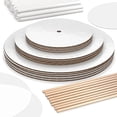 thumbnail image 2 of BluShore Cake Boards Tiering Kit - Cake Board 10 Inch, 8 Inch, and 6 Inch (5 Pieces Each) With Parchment Paper Rounds, Wooden Dowels, and Straw Dowels - Cardboard Cake Rounds Stacking Kit [130 Pieces], 2 of 15