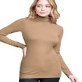 thumbnail image 3 of Women‘s Long Sleeve Rib Turtleneck Top Pullover Sweater L RED, 3 of 6