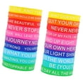 thumbnail image 5 of 20Pieces Inspirational Silicones Bracelets with Motivational Quote Multiple Colored Wristbands for Kids and Adults, 5 of 8