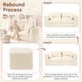 thumbnail image 6 of ANPOO 81.3" Boneless Loveseat Sofa Cloud Couch with Deep Seat, Modern Oversized Velvet Compressed Sofa Couch with 4 Pillows & Side Pockets, Upholstered Boneless Couches for Living Room, Beige, 6 of 10