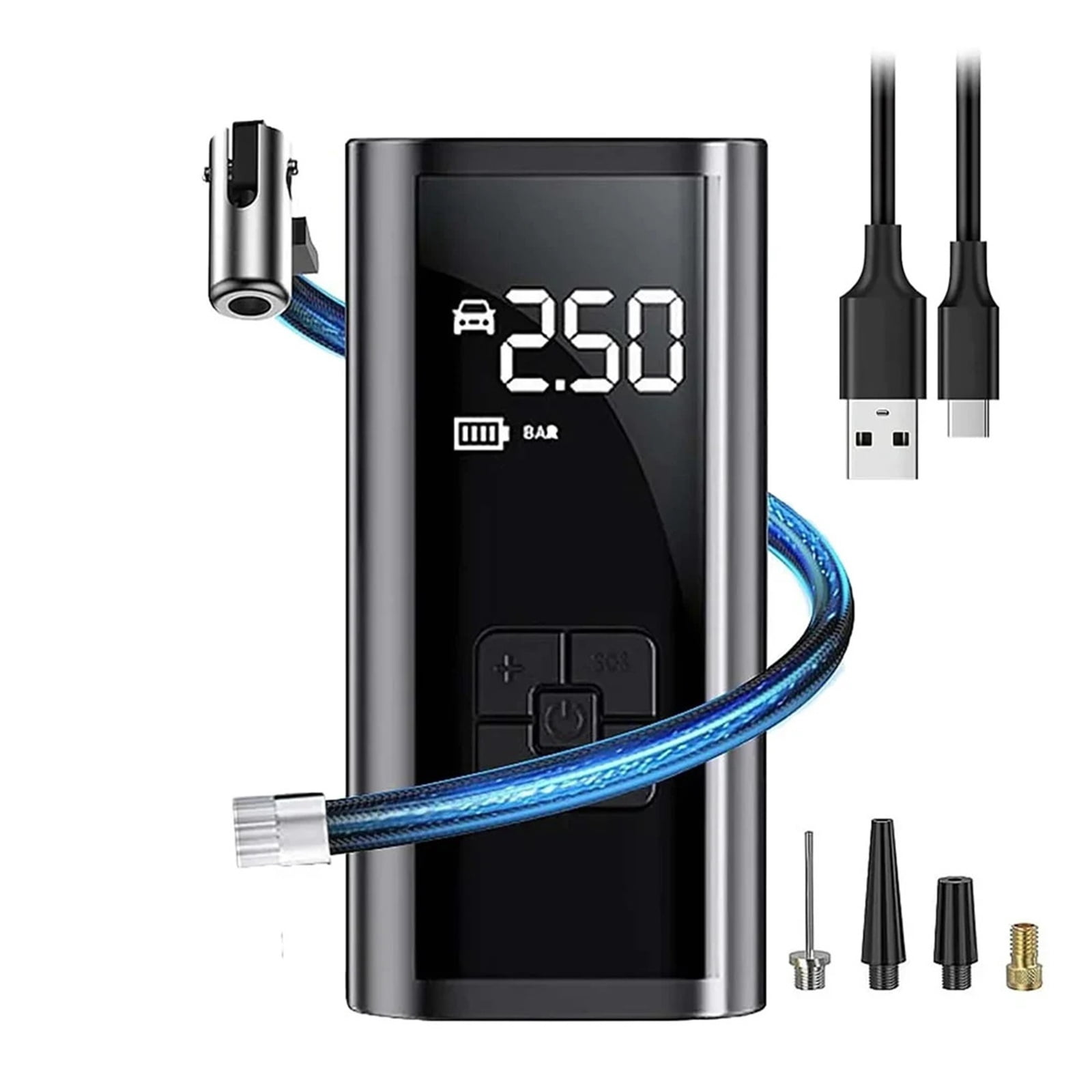 Portable Tire Inflator Rechargeable Electric Inflator for Car Bicycle ,Easy to Use