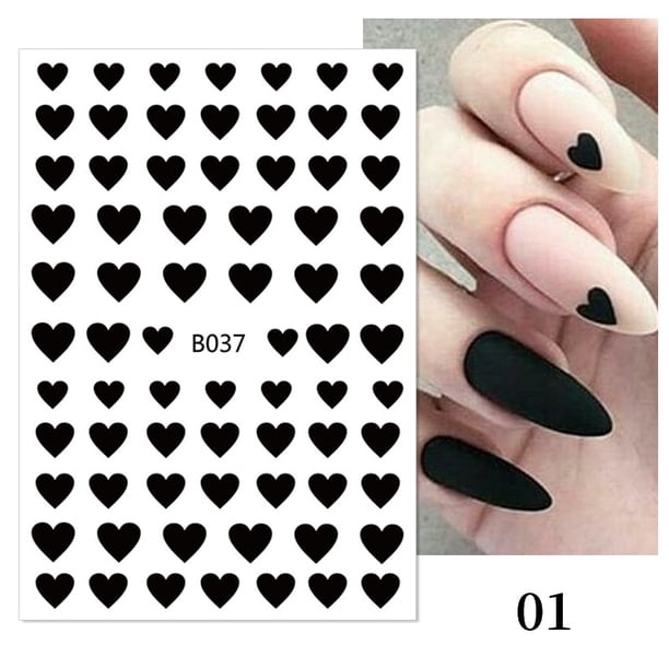 Harunouta corazón púrpura amor diseño 3D pegatina para uñas letras pegatinas cara patrón trasnfer deslizadores San Valentín decoración de uñas Tan Jianjun unisex