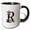 Black/White, variant on 3drose, Resplendent Letter R. Halloween Monogram, Broom, Wizard Hat, Cat, 11oz Mug