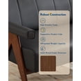 thumbnail image 3 of LAZZO 50" Faux Leather Couch Set, 3-Piece Set with 1 Loveseat and 2 Accent Chairs with Wooden Armrests for Living Rooms & Offices, Black, 3 of 5
