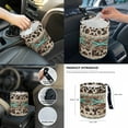 thumbnail image 7 of Renewold American Tribal Brown Cow Print Retro Car Seat Cover Full Set 14 PCS, with Steering Wheel Cover Seatbelt Pad Coasters Rubbish Bin Rear View Mirror Armrest Gear Shift Knob Cover Set, 7 of 7
