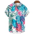 thumbnail image 3 of ZCFZJW Big and Tall Regular Fit Hawaiian Shirt for Men, Tropical Printed Summer Short Sleeve Button Down Mens Holiday Vacation Tees Shirts Tops Cotton Linen Beach Shirts Multicolor#06 XXXL, 3 of 3