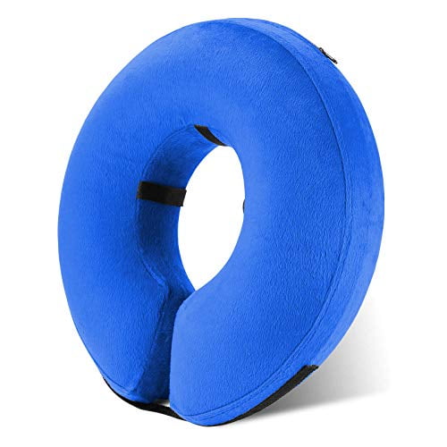 Katoggy Protective Inflatable Recovery Dog Collar, Soft Blowup Cat Donut Cone Collar, Comfy