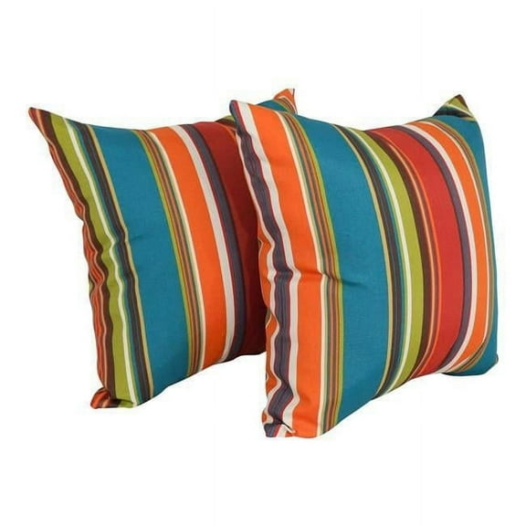 Blazing Needles 9913-S2-REO-51 Spun Polyester Outdoor Floor Pillows, Westport Teal - Set of 2