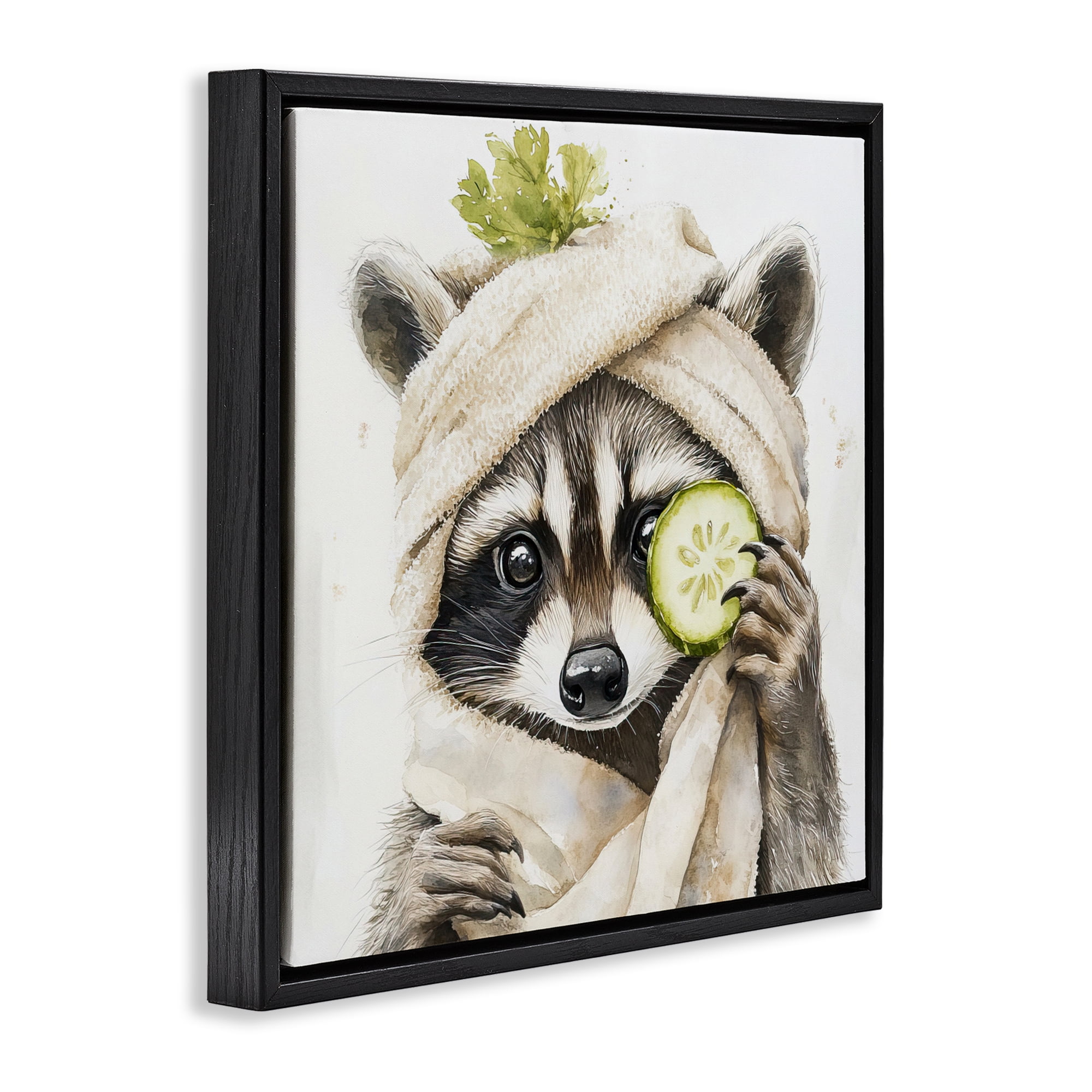 Stupell Industries Time To Depuff Self Care Black Framed Floater Canvas Wall Art, design by Tina LeCour