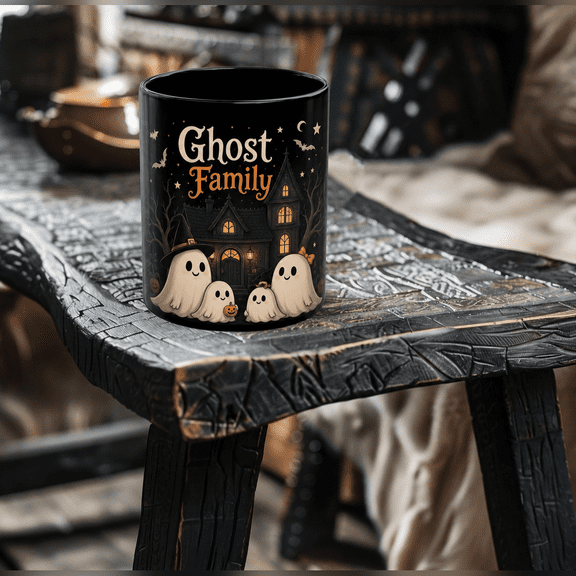 Coffee Mug Ghost Family Halloween Ceramic Cup for Morning Coffee Spooky Season Fans