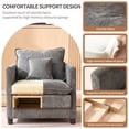 thumbnail image 4 of Modern Accent Chair,Linen Single Sofa Chair,Modern Reading Armchair with Pillow for Living Room,Bedroom,Dark Grey, 4 of 8