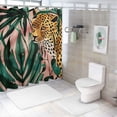 thumbnail image 7 of Chilfamy Leopard Palm Leaves Jungle Modern Waterproof Shower Curtain Set for Country Cottage & Farmhouse Bathroom Decor, 100% Polyester Fiber Washable Curtain with Hooks 36x72, 7 of 7