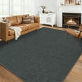 thumbnail image 2 of FairOnly 8'x10'Modern Solid Color Knitted Machine Washable Area Rug Low Pile Pet Friendly Non Slip Indoor Minimalist Rug for Living Room Dining Room,Black Grey, 2 of 8
