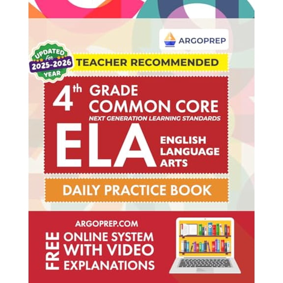 Pre-Owned 4th Grade Common Core ELA (English Language Arts): Daily Practice Workbook | 300+ Practice Questions and Video Explanations | Common Core State ... Standards Aligned (NGSS) ELA Workbooks),