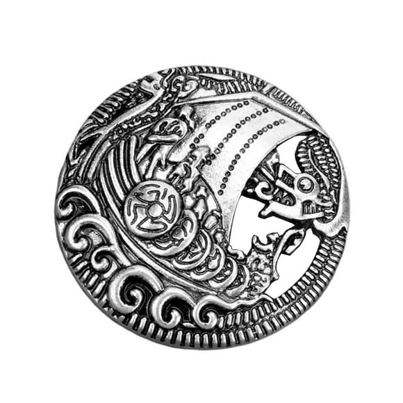 Broche con hebilla de alfiler de escudo nórdico vikingo vintage, cierre de ropa, alfileres de capa 6