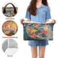 thumbnail image 5 of Yayeee Foldable Storage Basket for Shelves with Handles Waterproof Cloth Bins, Green Goldfish, 5 of 7