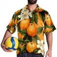 thumbnail image 4 of Tangerine Men's Poplin Shirt, Casual Short Sleeve Printed Button Down Summer Beach Unisex Shirts, 4 of 6