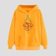 thumbnail image 2 of Hueook Oversized Sweatshirt for Women Women's Christmas Small Print Pocket Shoulder Sleeves Long Sleeved Top Hooded Sweatshirt Yellow S, 2 of 3