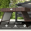 thumbnail image 4 of CoSoTower Outdoor Rattan Foldable End Table, Metal Frame Patio Wicker Table, Coffee Table Side Table for Poolside, Lawn, Garden, Brown, 4 of 7