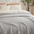 thumbnail image 2 of Cotton Blanket Twin XL for Bed Soft Muslin Blankets 66"x90" Lightweight Breathable Layering Blanket Bedspread Coverlet All Season Gauze Blanket,  Light Grey, 2 of 12