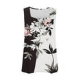 thumbnail image 4 of DeHolifer Women's Tank Top Sleeveless Square Neck Floral Print Loose Fit Casual Tank Top Summer Fashion Flowy Blouse White L, 4 of 5