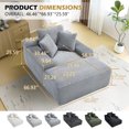 thumbnail image 4 of Leumius 67'' Chaise Lounge Chair Indoor,Corduroy Upholstered Boneless Sofa Bed,Deep Seat Sleeper Couch Reading Chairs with 3 Pillows,Cloud Sofas Couches for Living Room,No Assembly Required,Gray, 4 of 12