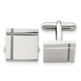 thumbnail image 3 of Auriga Fine Jewelry Stainless Steel Polished Square Cufflinks for Men, 3 of 6