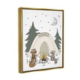 thumbnail image 2 of Stupell Industries Woodland Animals Camping Nature Tent Roasting Marshmallows Graphic Art Metallic Gold Floating Framed Canvas Print Wall Art, Design by Sweet Melody Designs, 2 of 5