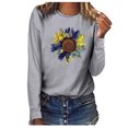 thumbnail image 2 of Chemises & Blouses Économies de Vacances! Aqestyerly T-Shirt Décontracté Imprimé pour Femmes Col Rond Manches Longues, 2 of 4