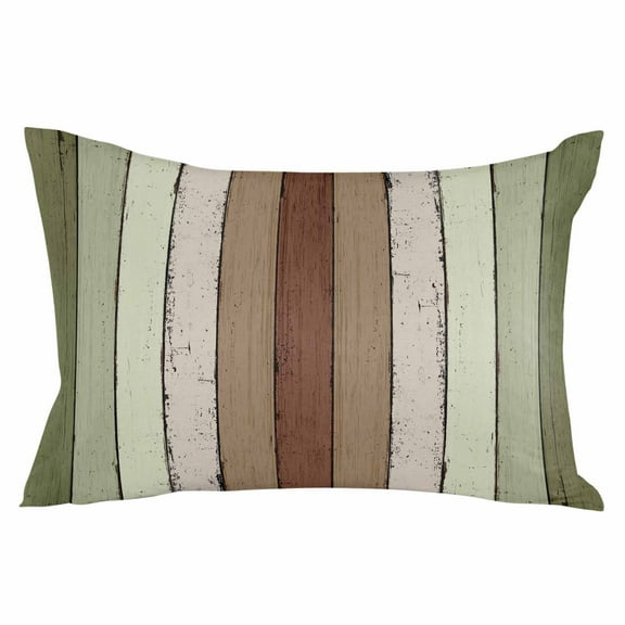 Sage Green Throw Pillow Cover 12 x 20 Inch Decorative Pillow Cover Farmhouse Wood Grain Vintage Brown Striped Lumbar Pillowcase Seasonal Rectangle Cushion Case for Couch Sofa Bed Living Room