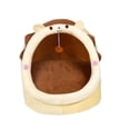 thumbnail image 1 of Nido para gatos de dibujos animados, casa para mascotas, suave, cómoda, bonita y cálida con pelota de juego, acogedora tienda para mascotas, cama para , Amarillo S, 1 of 10