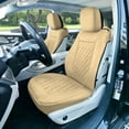 thumbnail image 3 of FH Group Deluxe Diamond Pattern Faux Leather Seat Cushions for Car Truck SUV Van - Beige Front Seats, 3 of 6
