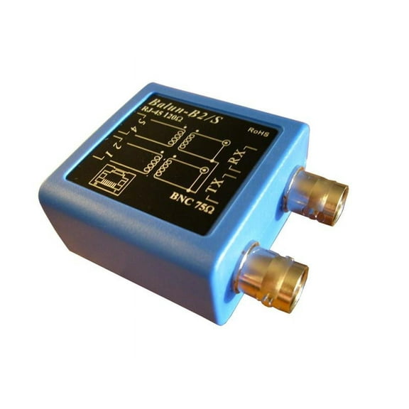 Balun-B2S - E1 passive impedance adapter 75 ohm BNC female to 120ohm twisted pair