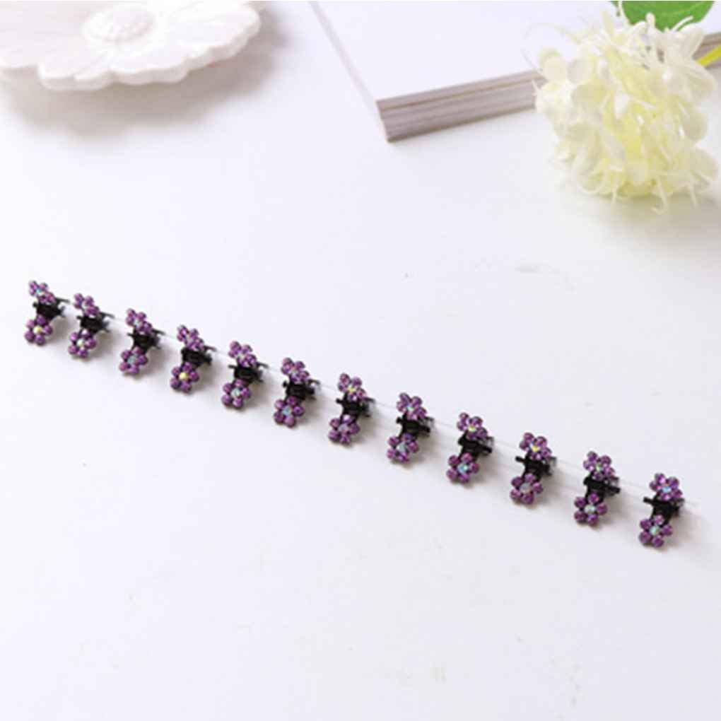 mini hair clips with rhinestones