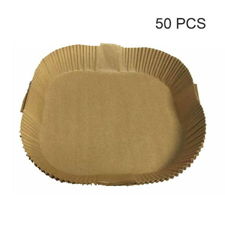 

HOTYA Non-stick Disposable Air Fryer Liner Baking Papers Air Fryer Paper Pad Waterproof Parchment for Roasting Microwave